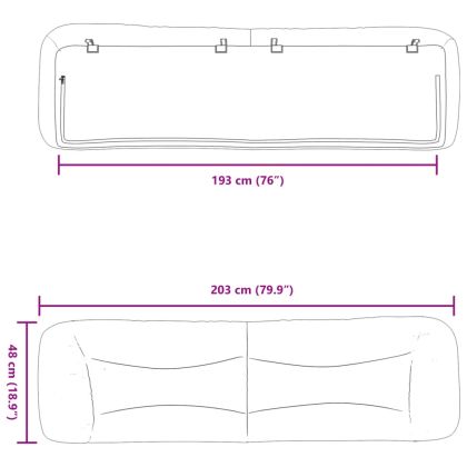 Мека табла за легло Hvar, светлосива, 193 см, плат