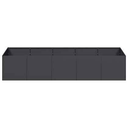 Кашпа, черна, 200x80x40 см, стомана