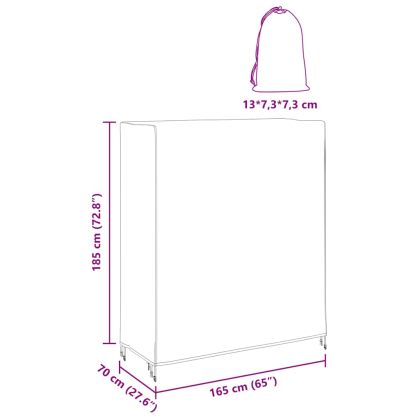 Покривало за пинг-понг маса Черно 165 х 70 х 185 см текстил