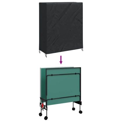 Покривало за пинг-понг маса Черно 165 х 70 х 185 см текстил