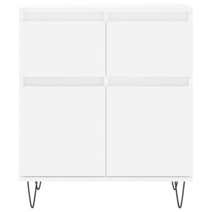 Сайдборд, бял, 60x35x70 см, инженерно дърво