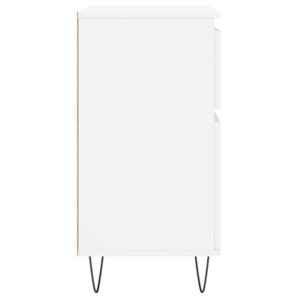 Сайдборд, бял, 60x35x70 см, инженерно дърво
