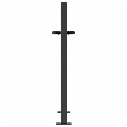 Градинска порта, антрацит, 100x75 см, стоманена, дизайн с дърво