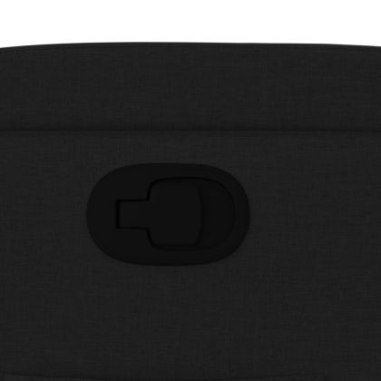 Фотьойл с регулируема облегалка, черен, плат