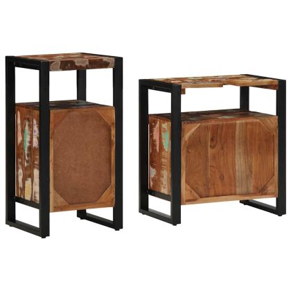 Комплект мебели за баня 2 pcs Солидна рециклирана дървесина