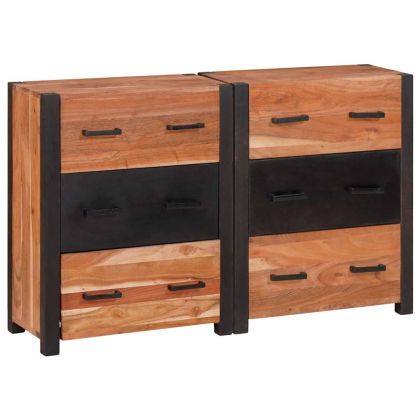 Служебен шкаф с чекмедже 3 pcs Кафяво 110 x 30 x 75 см