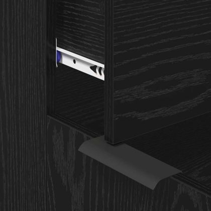 Служебен шкаф с чекмедже 3 pcs Черния дъб Инженерно дърво