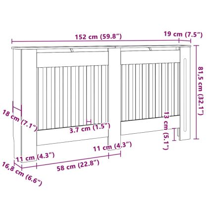 Калъф за радиатор 2 pcs Естествен 152 x 19 x 81,5 см