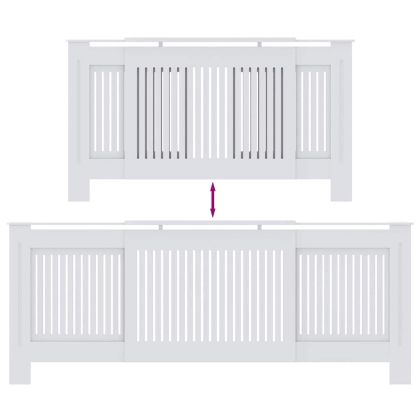 Калъф за радиатор 2 pcs Бяло 205 x 20,5 x 81,5 см