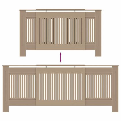 Калъф за радиатор 2 pcs Естествен 205 x 20,5 x 81,5 см