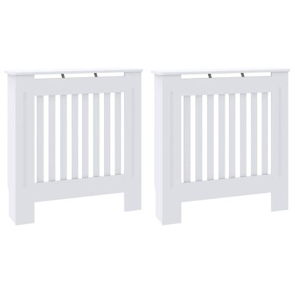 Калъф за радиатор 2 pcs Бяло 78 x 19 x 81,5 см Инженерно дърво