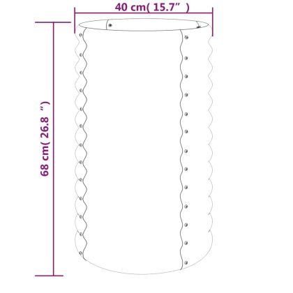 Градински плантер поцинкована стомана 40x40x68см сребрист
