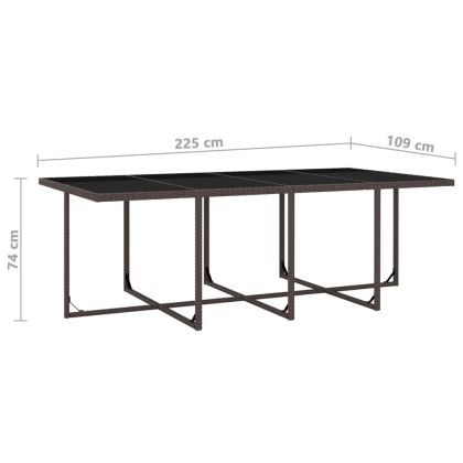 Градински комплект с възглавници, 13 части, кафяв полиратан