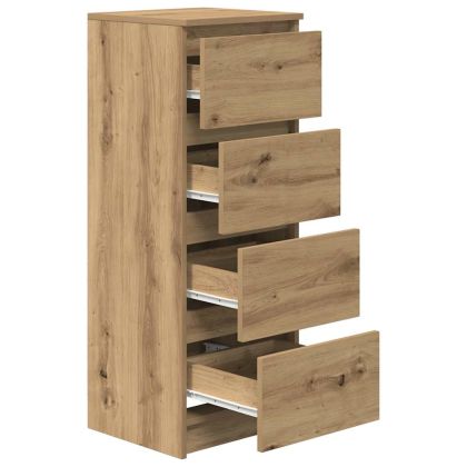 Сайдборд, дъб артизан, 37,5x35x99 см, инженерно дърво