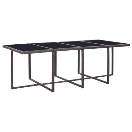 Градински комплект с възглавници, 13 части, кафяв полиратан