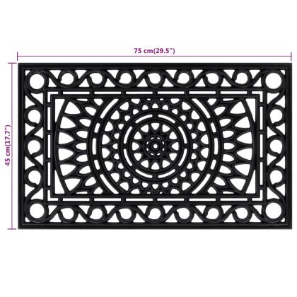 Изтривалка за врата правоъгълна 45x75 см гума