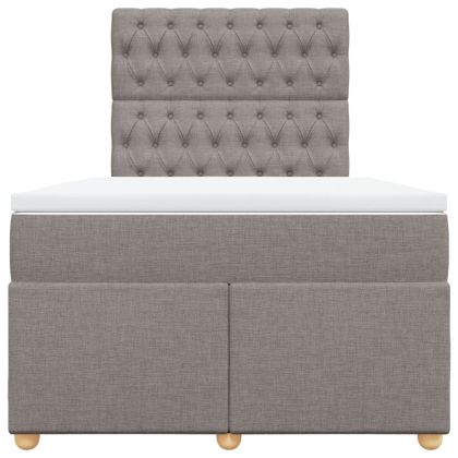 Боксспринг легло с матрак, таупе, 120x190 см, плат