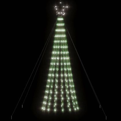 Коледна елха светещ конус 275 LED студено бяло 180 см