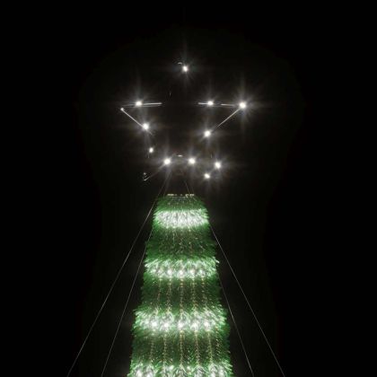 Коледна елха светещ конус 275 LED студено бяло 180 см