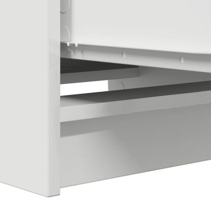 Сайдборд, бял, 37,5x35x99 см, инженерно дърво