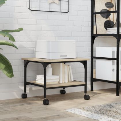 Стойка за принтер 2 нива дъб сонома 50x40x38 см инженерно дърво