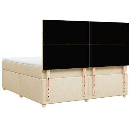 Боксспринг легло с матрак, кремава, 180x200 см, плат