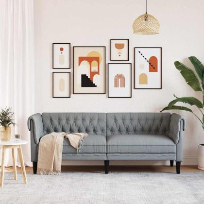 Диван Светлосиво 201,5 x 74,5 x 74,5 см Полиестер