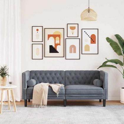 Диван Тъмен сив 174 x 74,5 x 70,5 см Кадифе