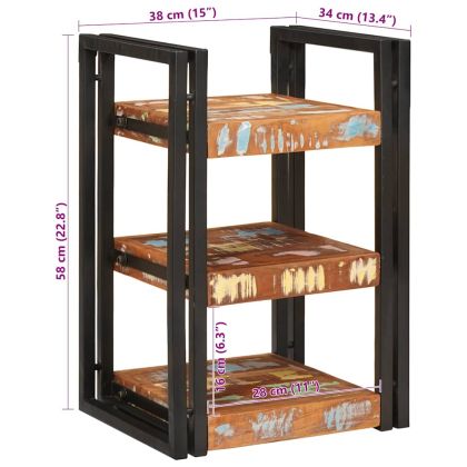 Нощно шкафче 2 pcs Кафяв и черен Масивна регенерирана дървесина