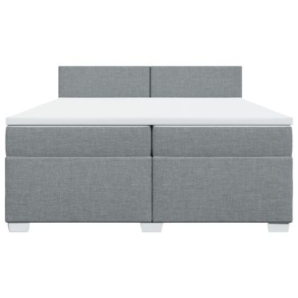 Боксспринг легло с матрак, светлосиво, 200x200 см, плат