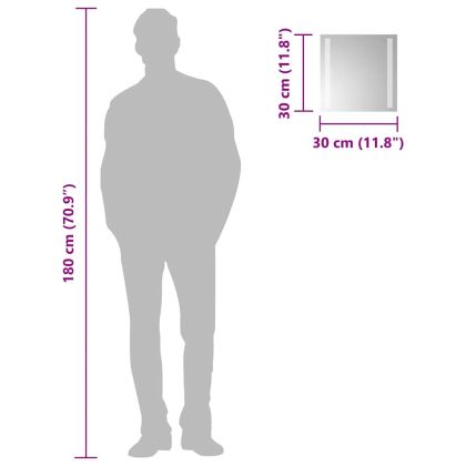 LED огледало за баня, 30x30 см