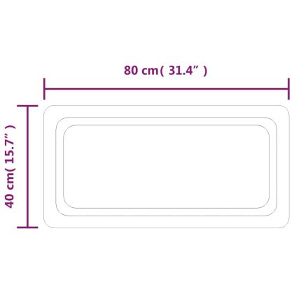 LED огледало за баня, 40x80 см