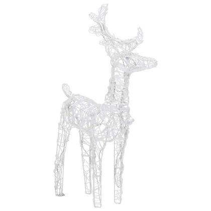 Коледна украса елени с шейна, 160 LED, 130 см, акрил