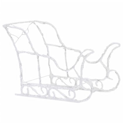 Коледна украса елени с шейна, 280x28x55 см, акрил