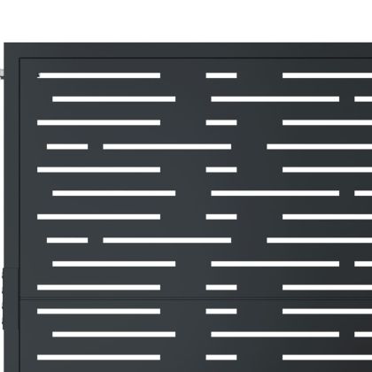 Градинска порта, антрацит, 100x125 см, стомана, квадратен дизайн