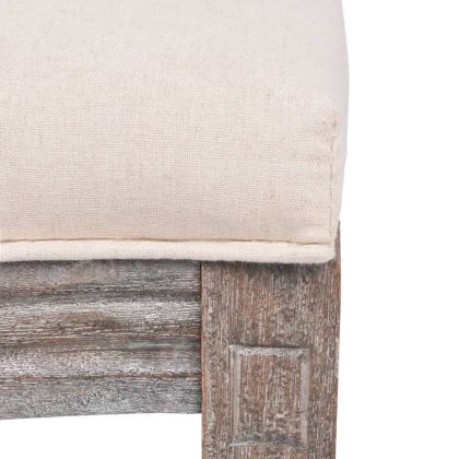 Трапезни столове, 4 бр, кремави, текстил