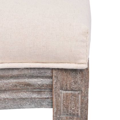 Трапезни столове, 6 бр, кремави, текстил