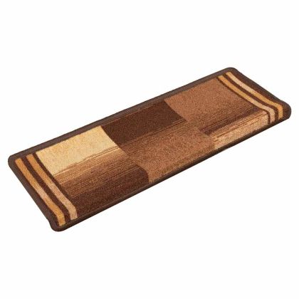 Самозалепващи стелки за стълби, 10 бр, 65x21x4 см, кафяви