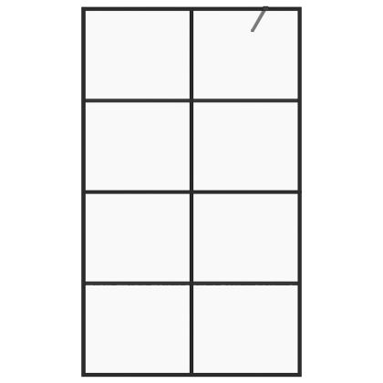 Стена за душ с прозрачно ESG стъкло, 115x195 см, черна