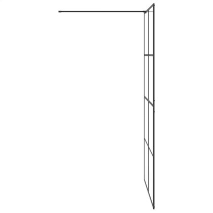 Стена за душ с прозрачно ESG стъкло, 115x195 см, черна
