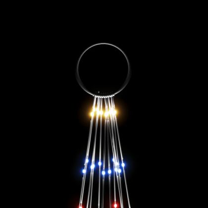 Коледна елха на флагщок, цветно, 732 LED, 500 см