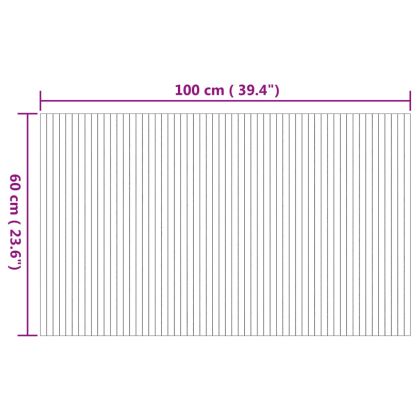Килим, правоъгълен, натурален, 60x100 см, бамбук