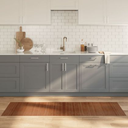 Килим, правоъгълен, кафяв, 60x200 см, бамбук