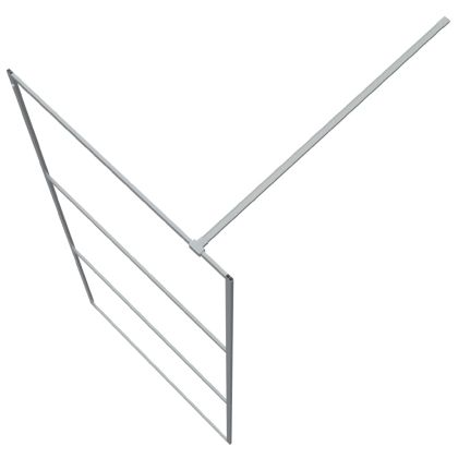 Параван за баня, сребрист, 90x195 см, прозрачно ESG стъкло