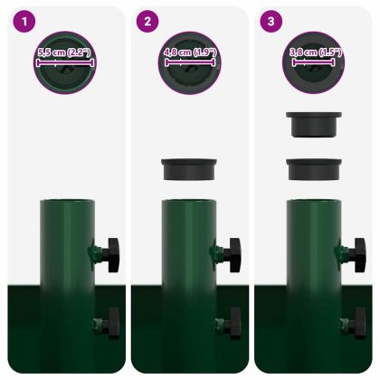 Основа за чадър Зелен 45 x 45 x 45 cm Стомана