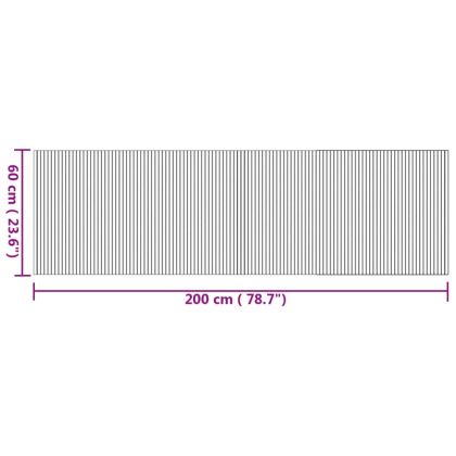Килим, правоъгълен, натурален, 60x200 см, бамбук