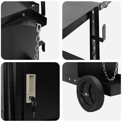 Количка за заваряване Черно 91 x 47 x 96 см Стомана