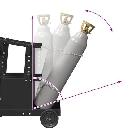 Количка за заваряване Черно 91 x 47 x 96 см Стомана