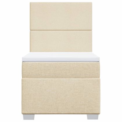 Боксспринг легло с матрак, кремава, 90x190 см, плат