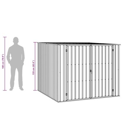 Градинска барака, зелена, 195x198x159 см, поцинкована стомана